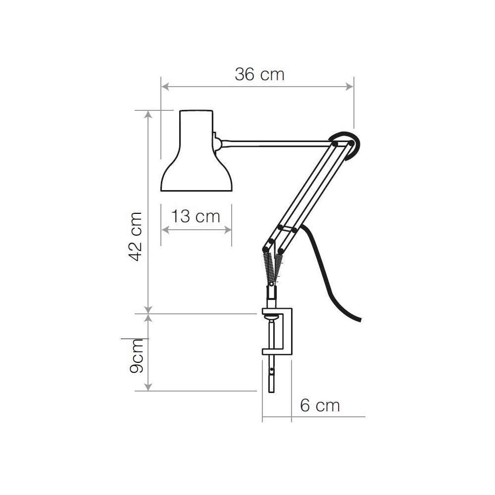Type 75 Mini Lamp with Desk Clamp