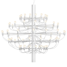 2097/75 Chandelier (Matte White, Frosted Bulbs)