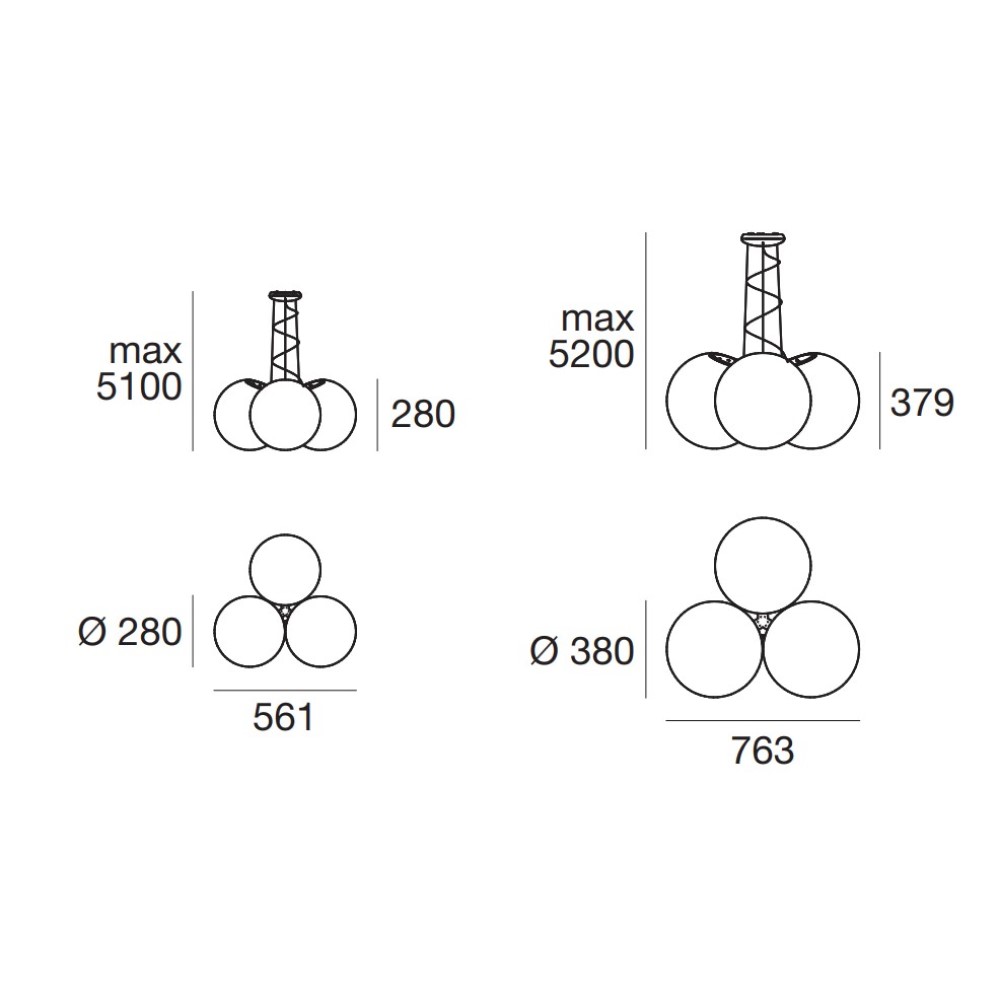 Oh! E27 3x Suspension Lamp