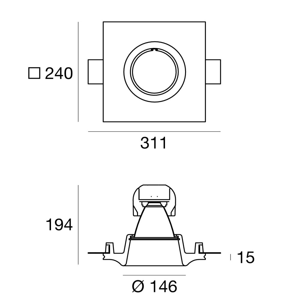 Gypsum_O3 Recessed Ceiling Light