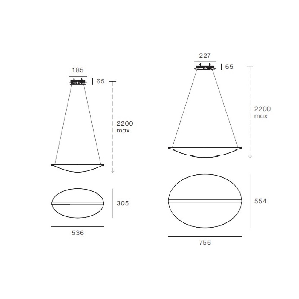 Diphy Recessed Suspension Lamp