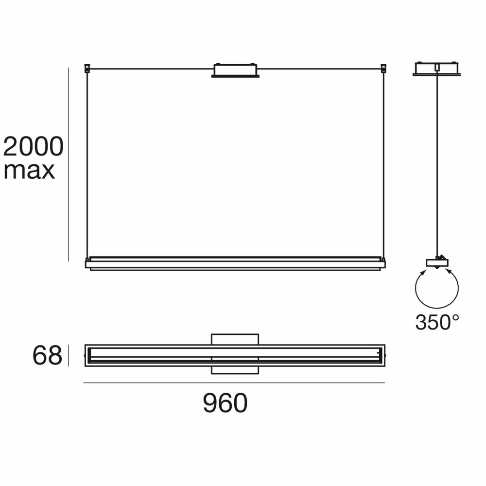 Tablet single source Suspension Lamp