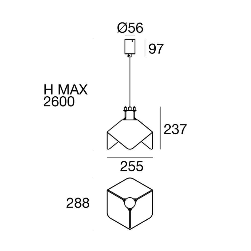 Triedro Suspension Lamp