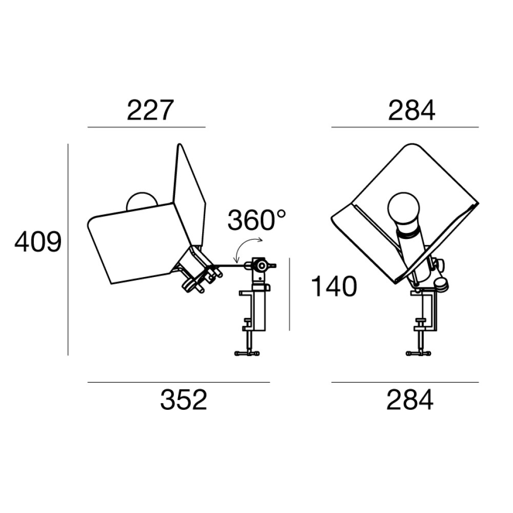 Triedro Clamp Lamp