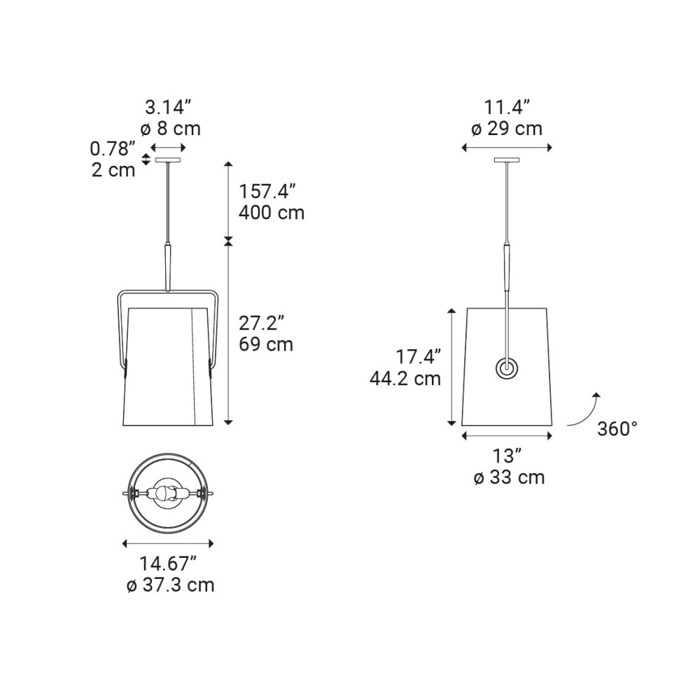 Fork Large Suspension Lamp