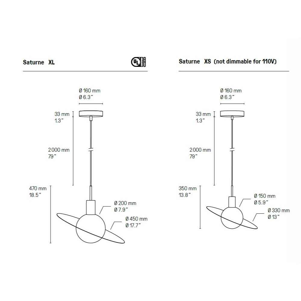 Saturne Suspension Lamp