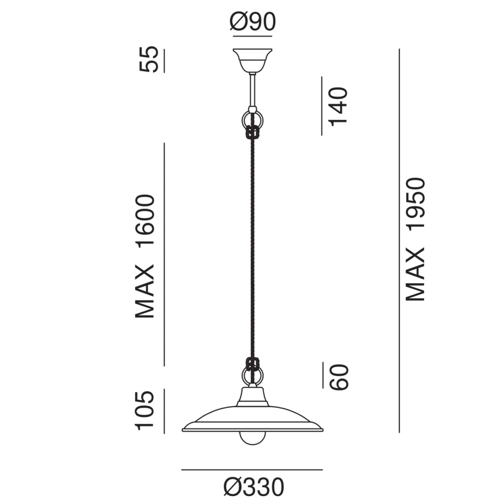 Barchessa 220.11. Suspension Lamp