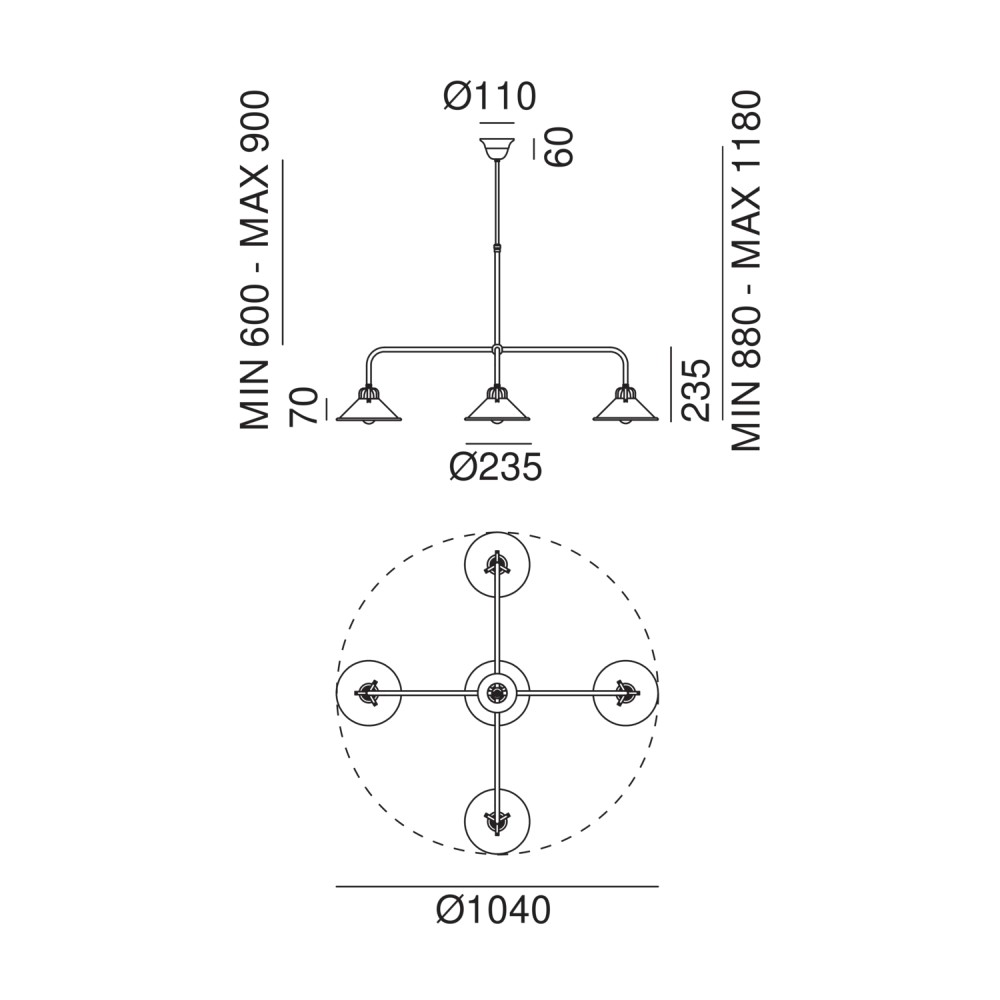 Cascina 5 Suspension Lamp