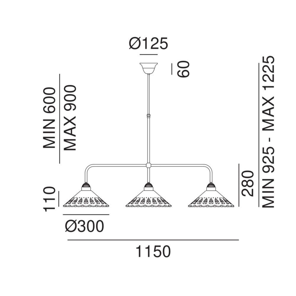 Fior Di Pizzo 065.25. Suspension Lamp