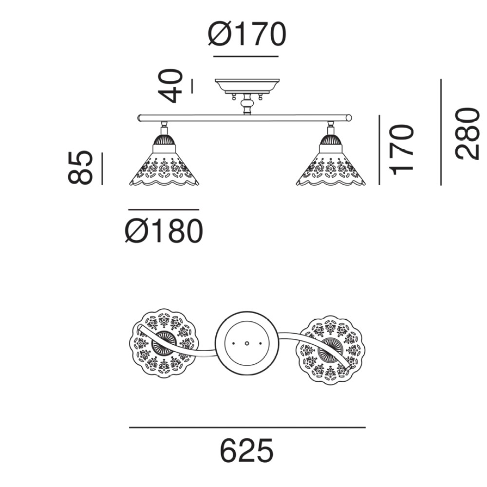 Fior Di Pizzo 065.22. Ceiling Light