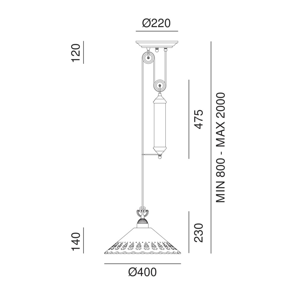 Fior Di Pizzo 065.12. Suspension Lamp