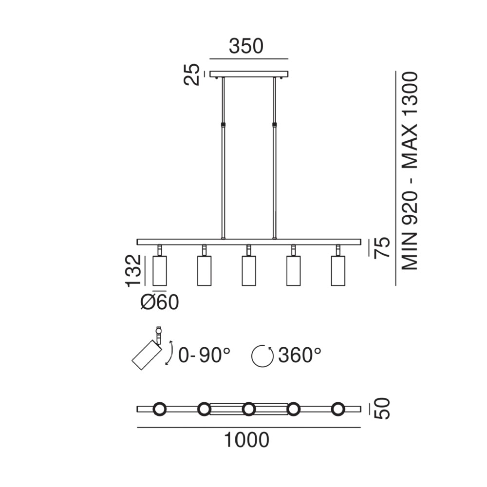 Girasoli 208.50. Suspension Lamp