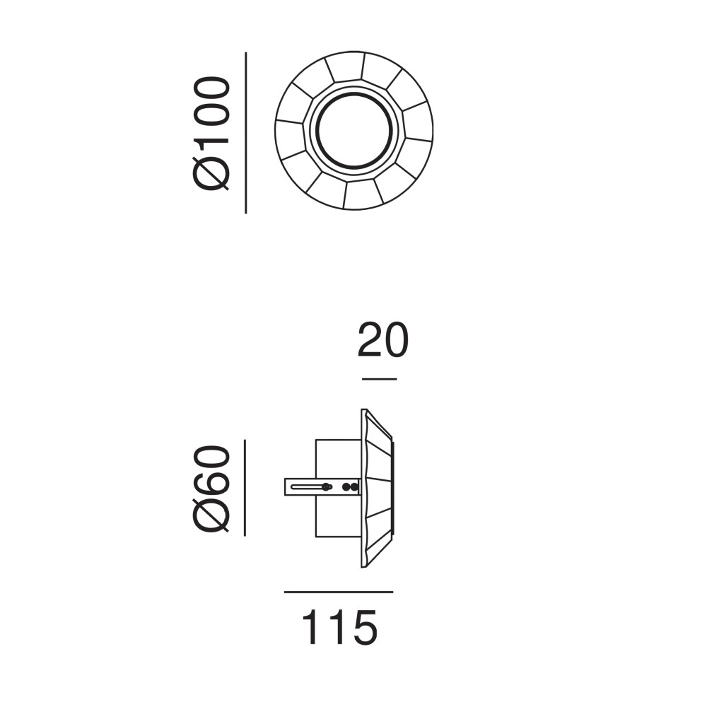 Mini 208.19. Recessed Ceiling Light