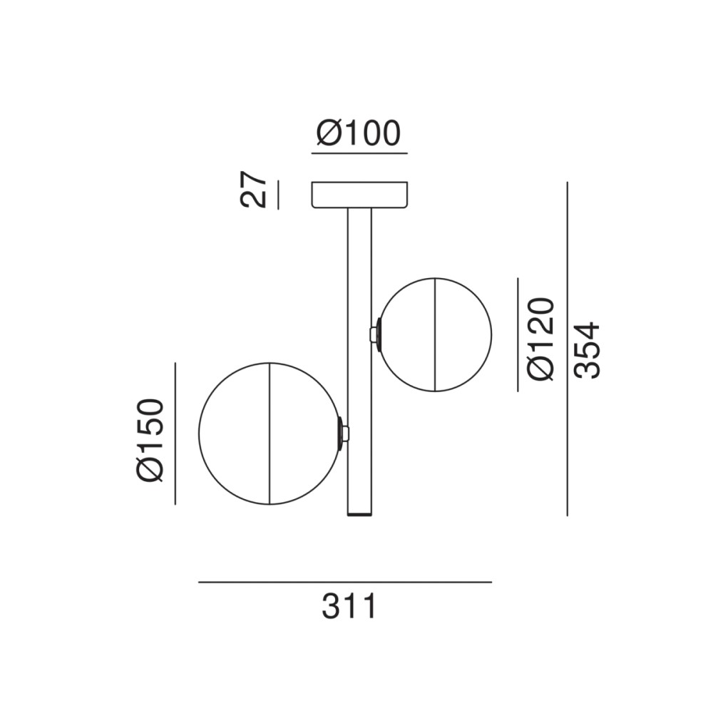 Molecola 275.04. Ceiling Light