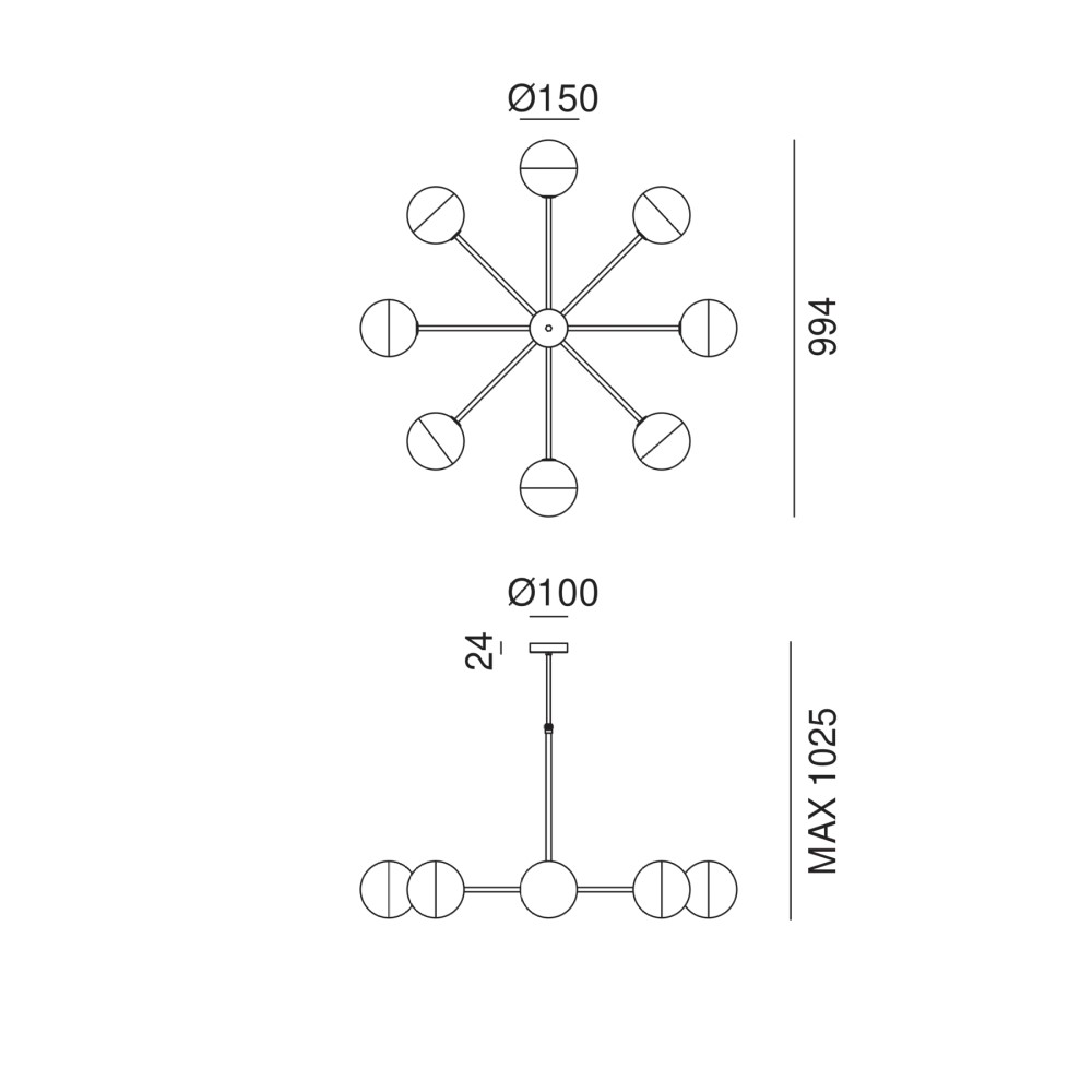 Molecola 275.08. Suspension Lamp