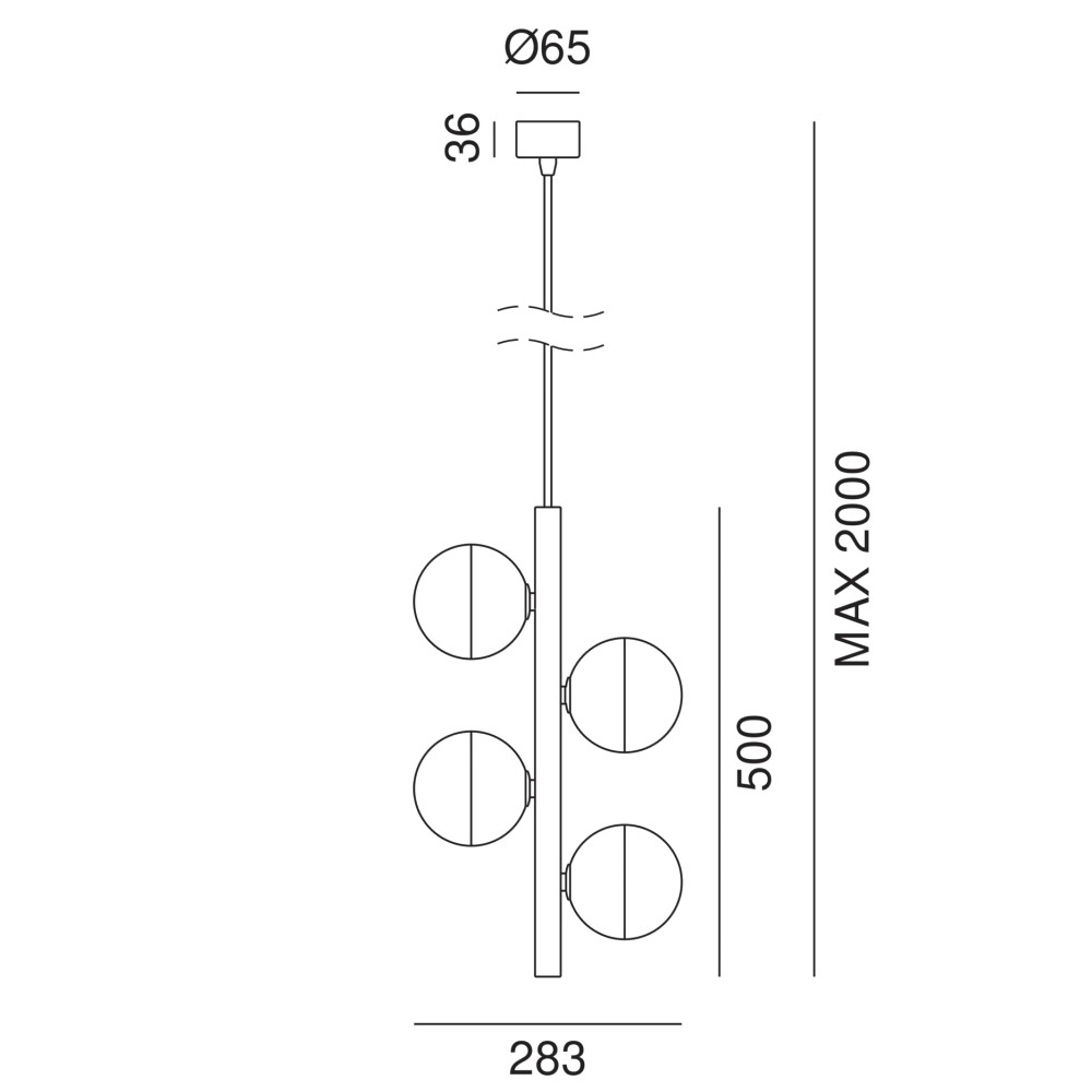 Molecola 275.13. Suspension Lamp