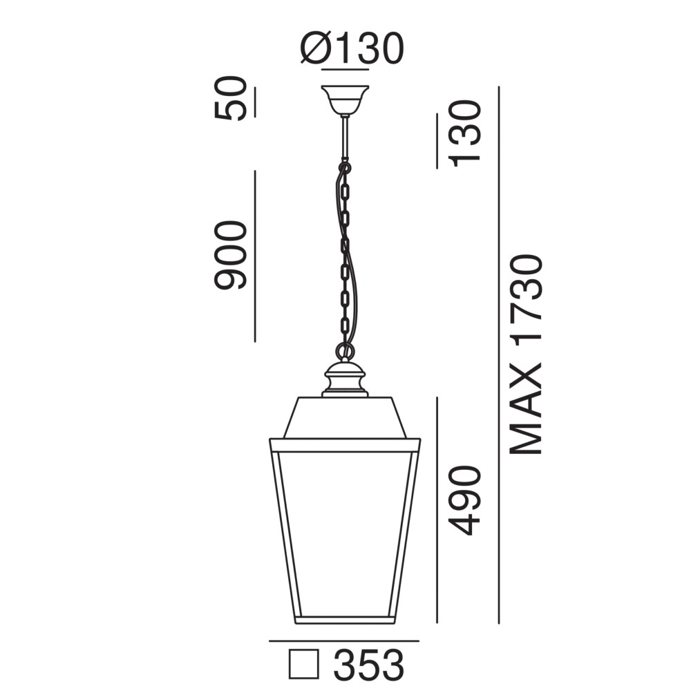 Quadro Outdoor Suspesnion Lamp