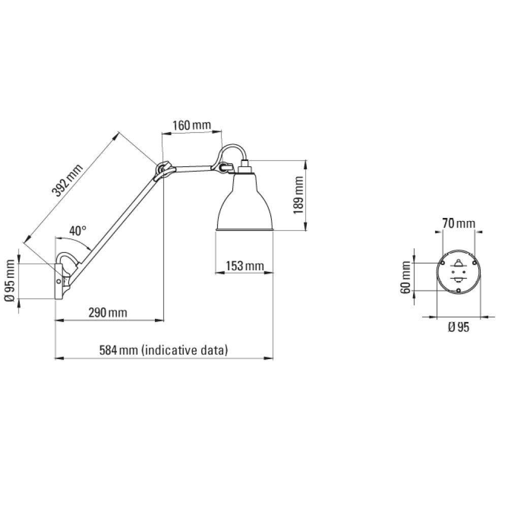 Lampe Gras N°122 Bathroom Wall Light