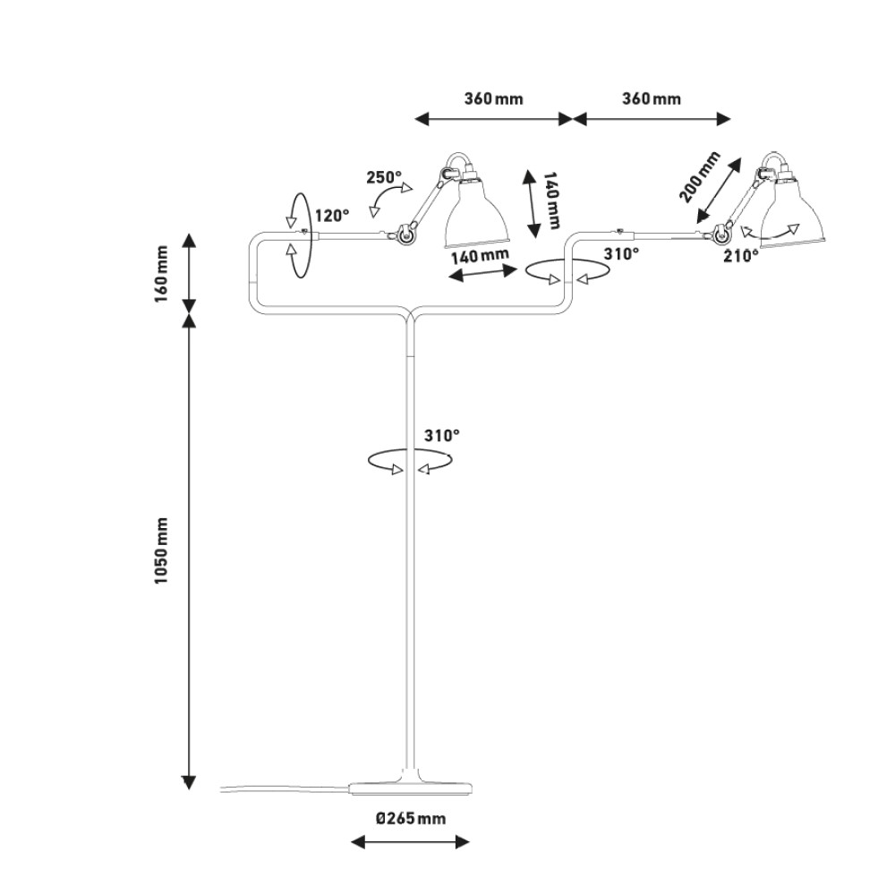 Lampe Gras N°411 Floor Lamp