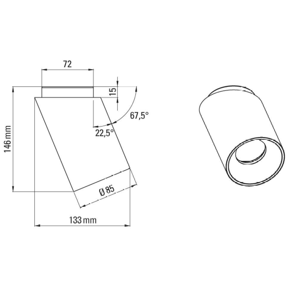 Tobo C85 Diag Ceiling Light