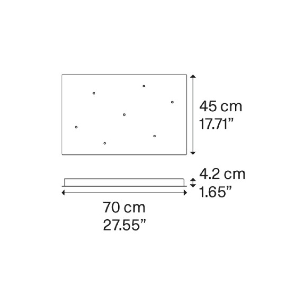 Rectangular Canopy for 7 pendants