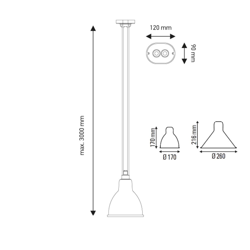 Les Acrobates De Gras N°322 Suspension Lamp