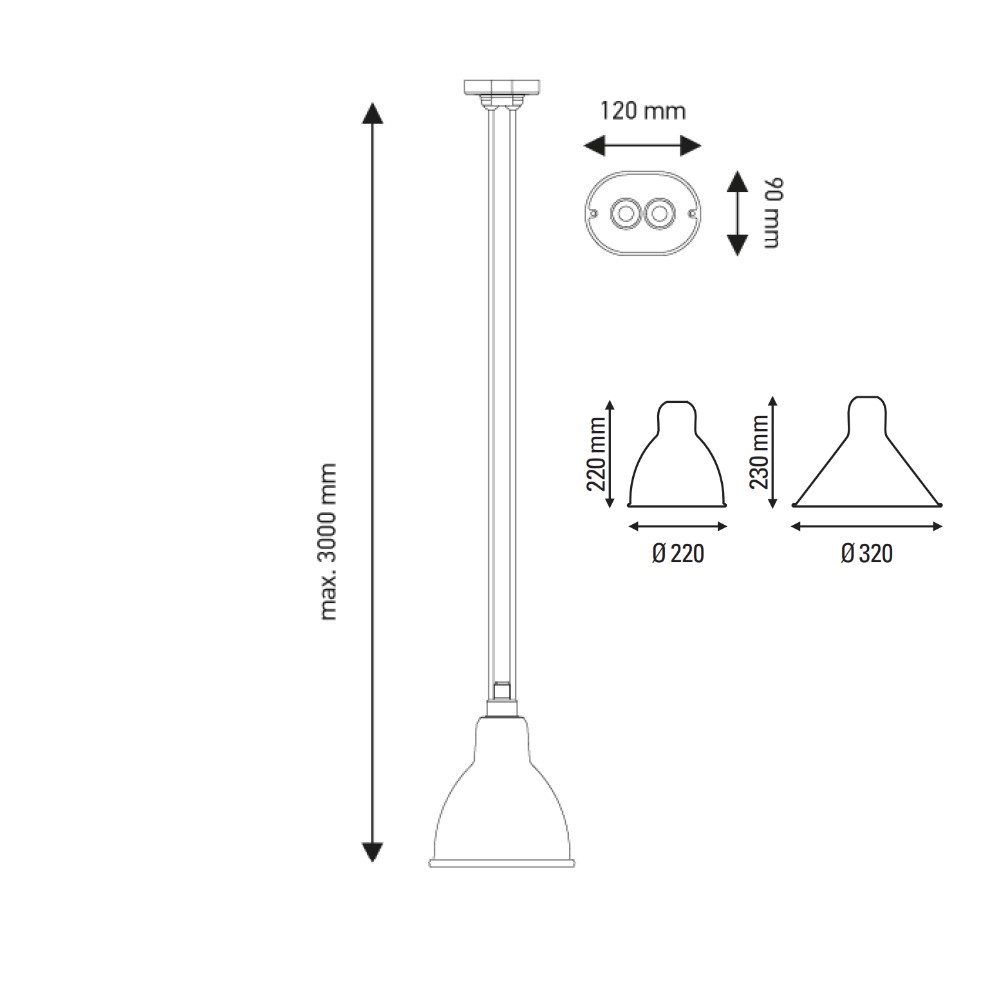 Les Acrobates De Gras N°322 XL Suspension Lamp