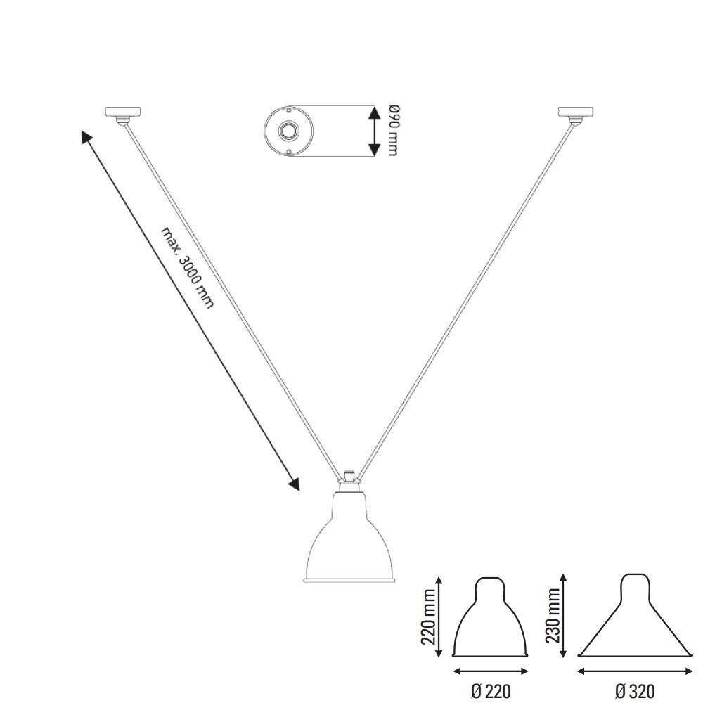 Les Acrobates de Gras N°323 XL Suspension Lamp