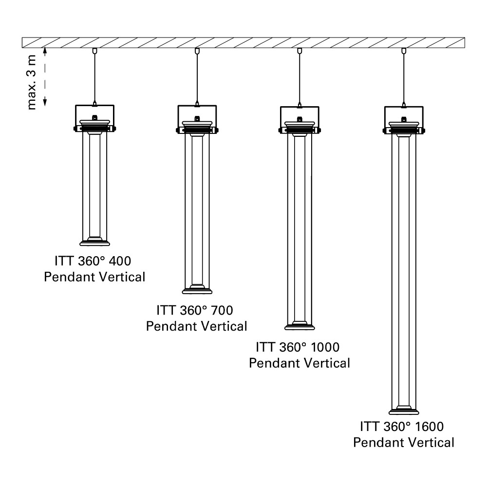 In The Tube 360° Vertical Suspension Lamp