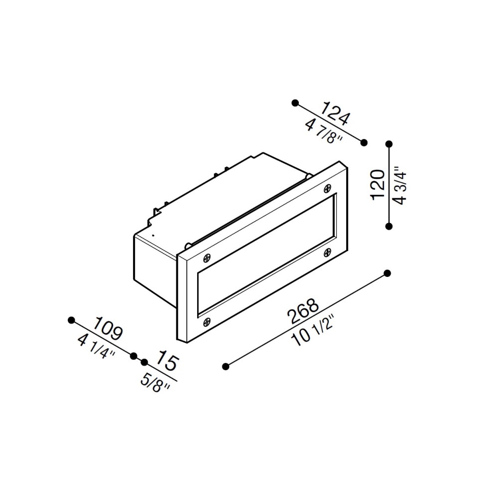 Stile 260 simmetrica E27 Outdoor Recessed Wall Light