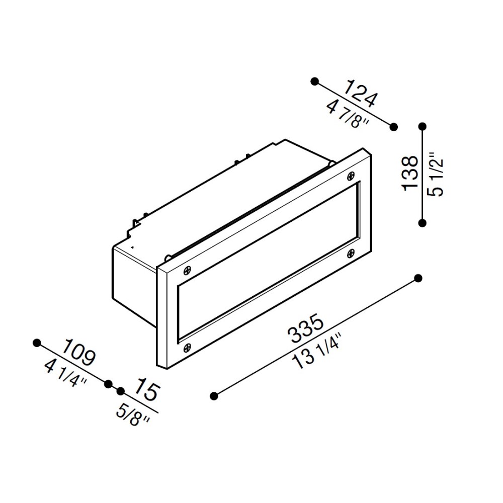 Stile 330 simmetrica LED Outdoor Recessed Wall Light