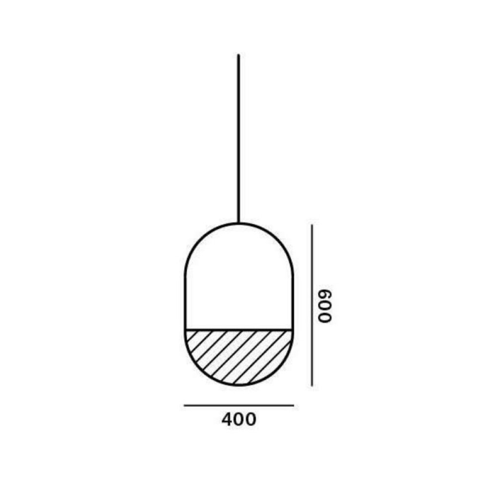 Geometric Oval 1/3 Bottom PC1145 Suspension Lamp
