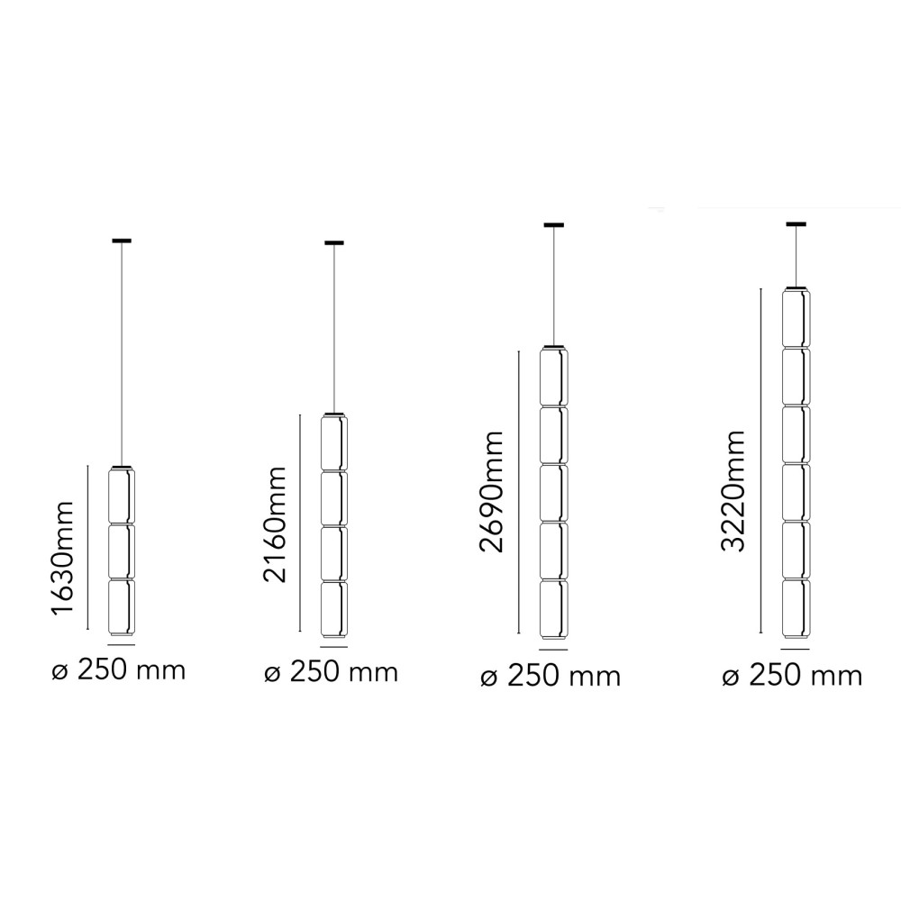 Noctambule High Cylinders Suspension Lamp