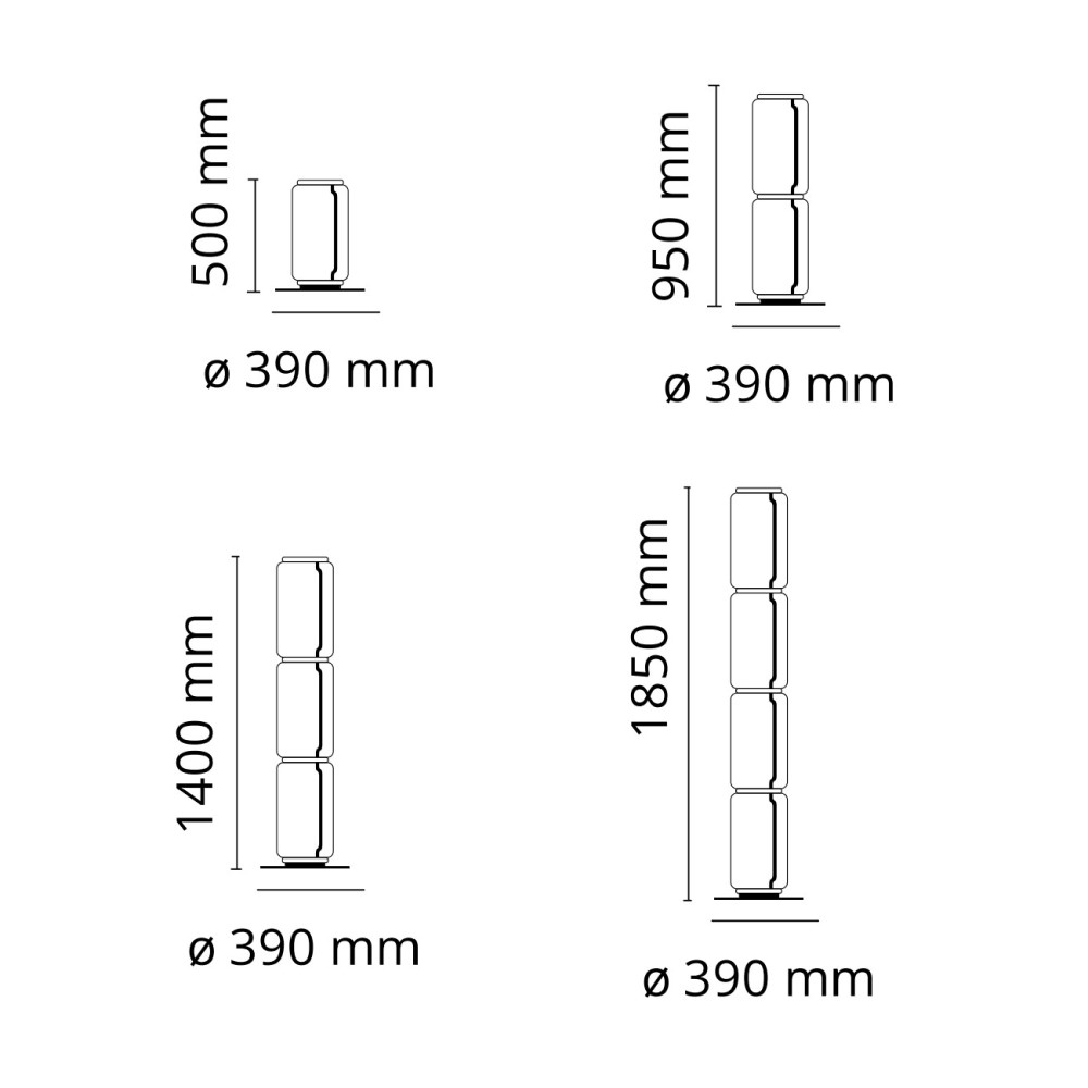 Noctambule Low Cylinders Floor Lamp