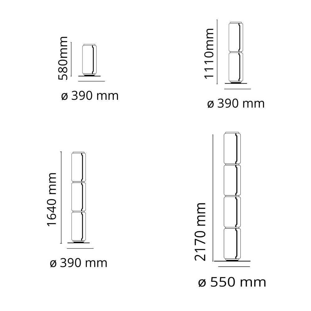 Noctambule High Cylinders Floor Lamp