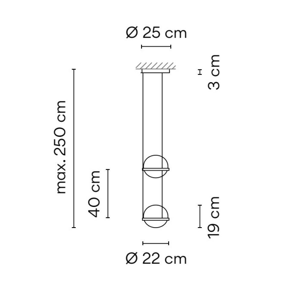 Palma, Pendelleuchten, Grafite, 2700 K, 1-10V, Push