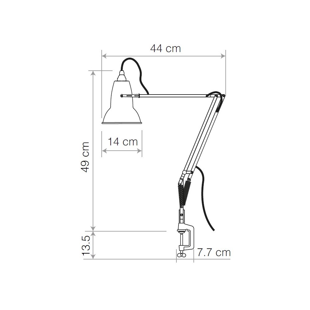 Original 1227 Lamp with Desk Clamp