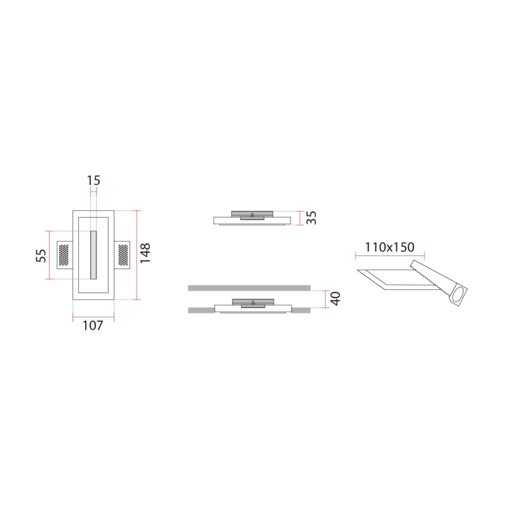 4130A Wall Recessed Light