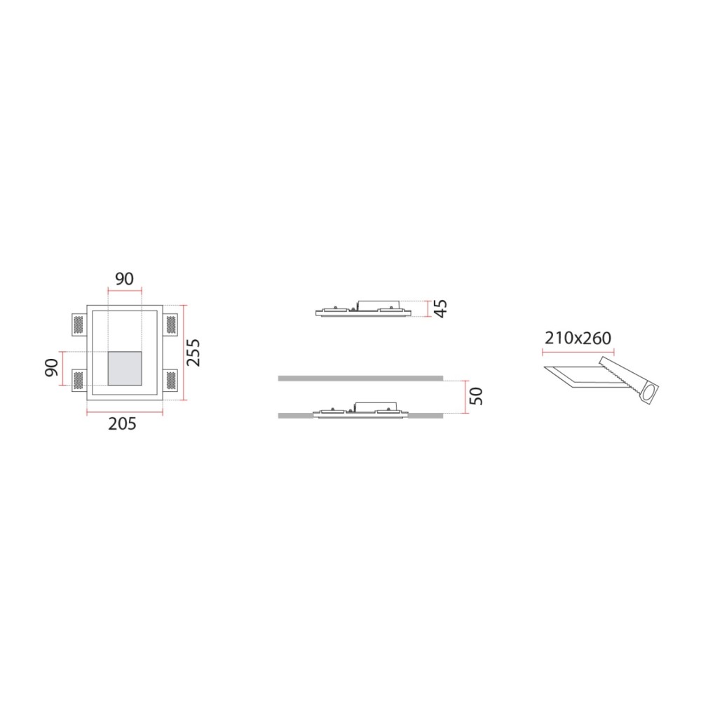 4195B Wall Recessed Light