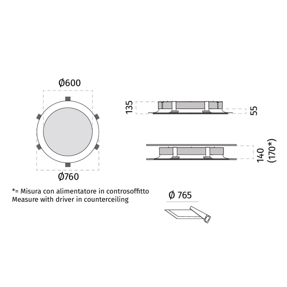 4118 Feng Big Ceiling Recessed Light