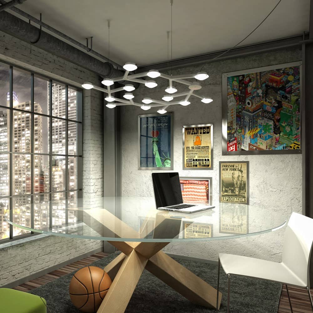 Led Net Circle Suspension Lamp
