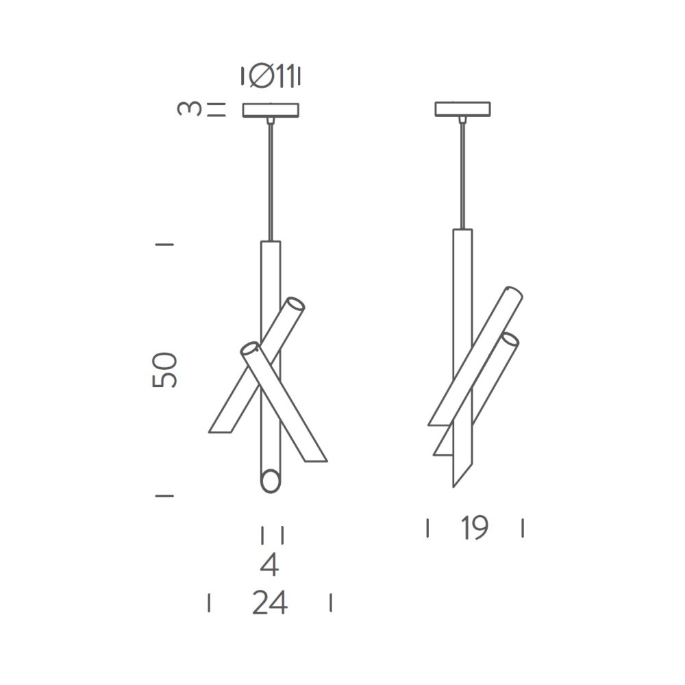 Tubes 3 Suspension Lamp