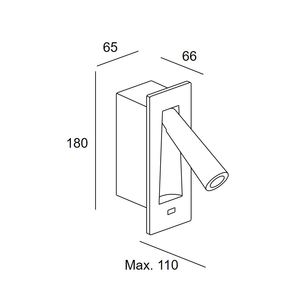 Gamma SR USB Recessed Wall Light