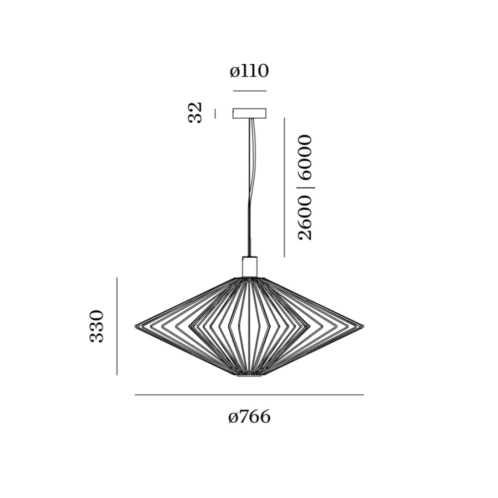 Wiro 2.0 Diamond Suspension Lamp