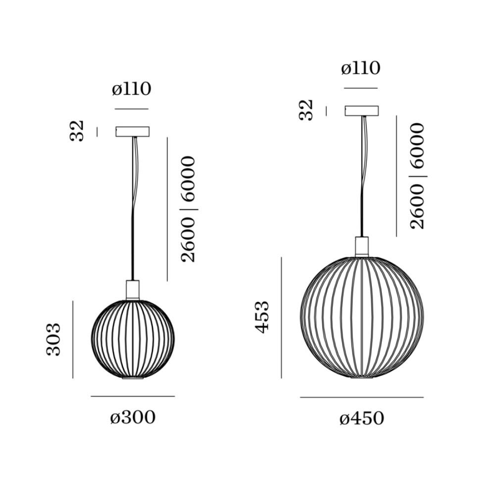 Wiro Globe Suspension Lamp