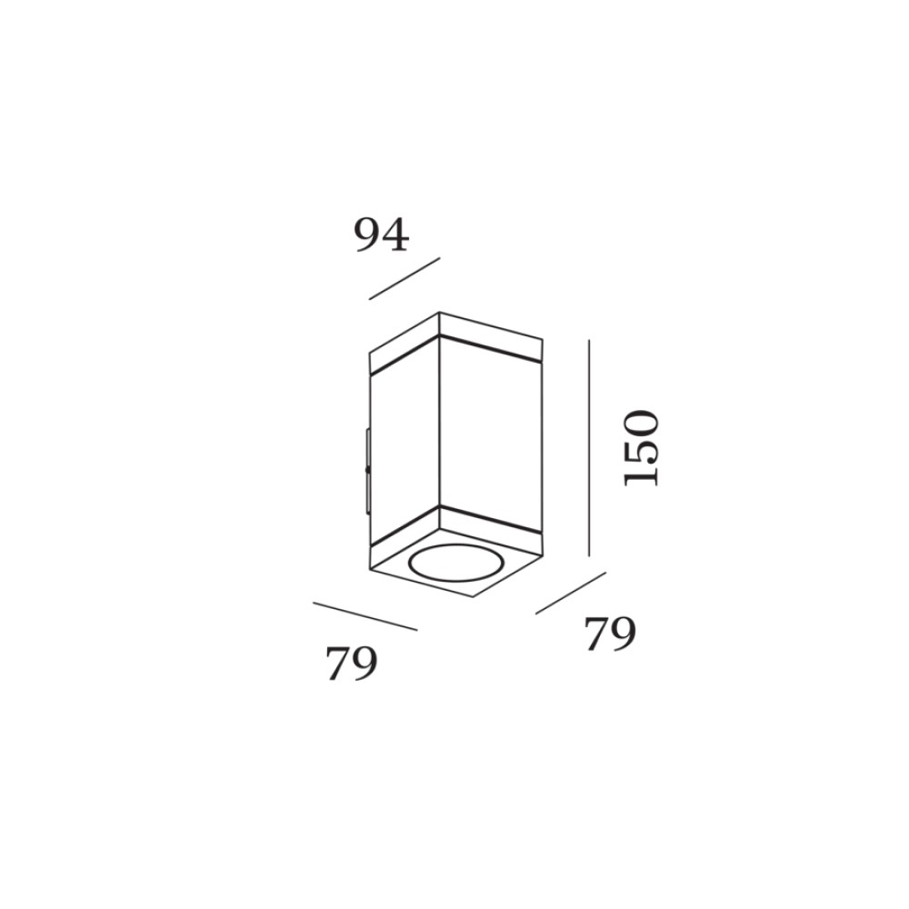 Tube Carré 2.0 PAR16 Outdoor Wall Light