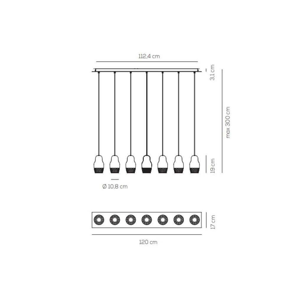 Fedora 7 Suspension Lamp