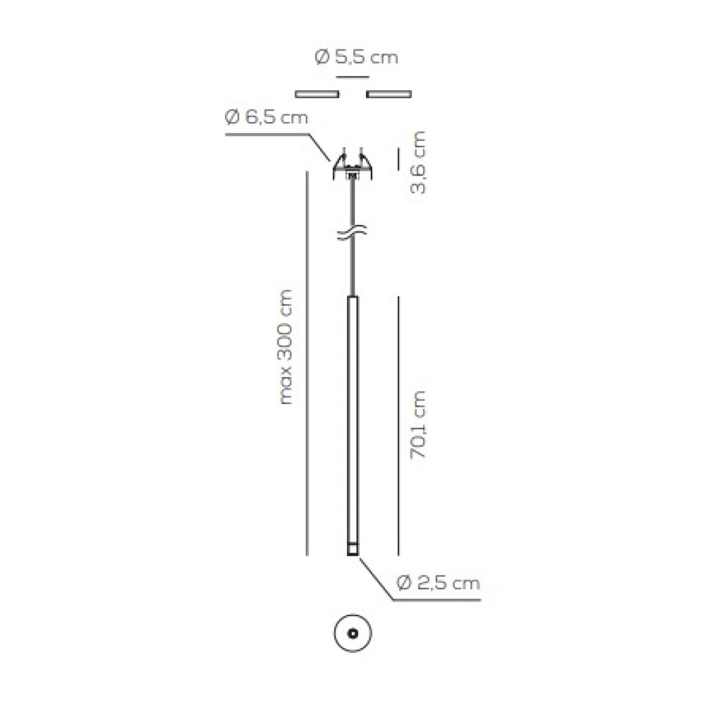 Virtus Recessed Suspension Lamp