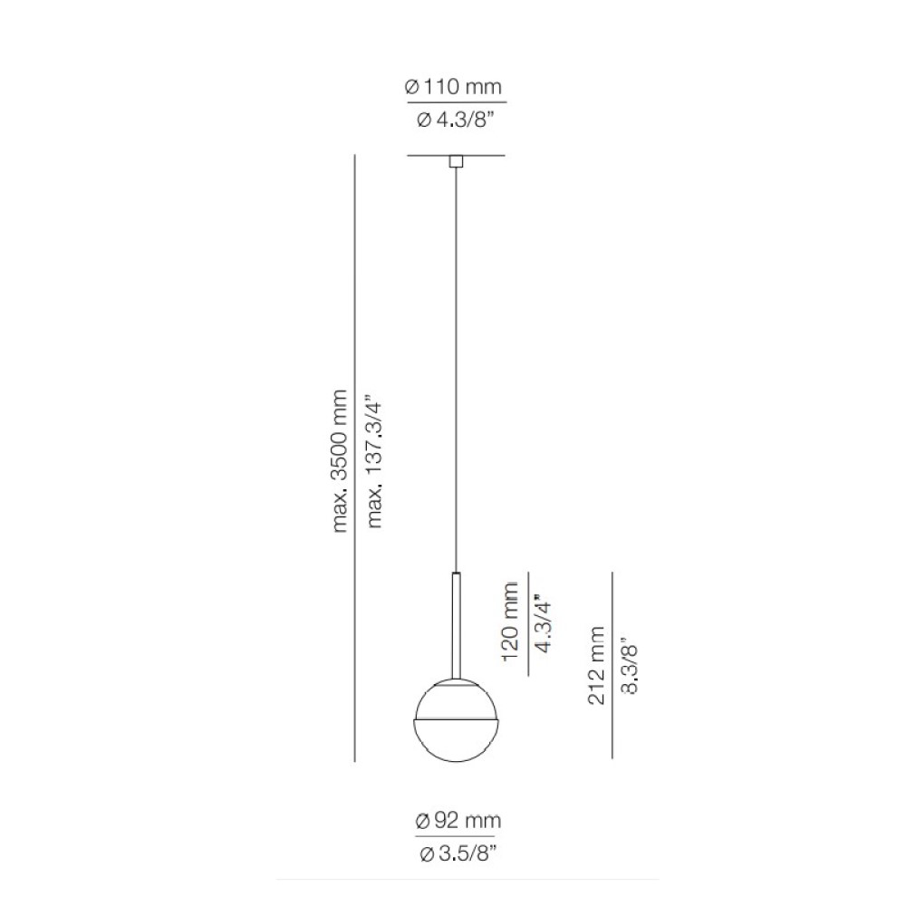 Alfi T-3744AR Recessed Suspension Lamp