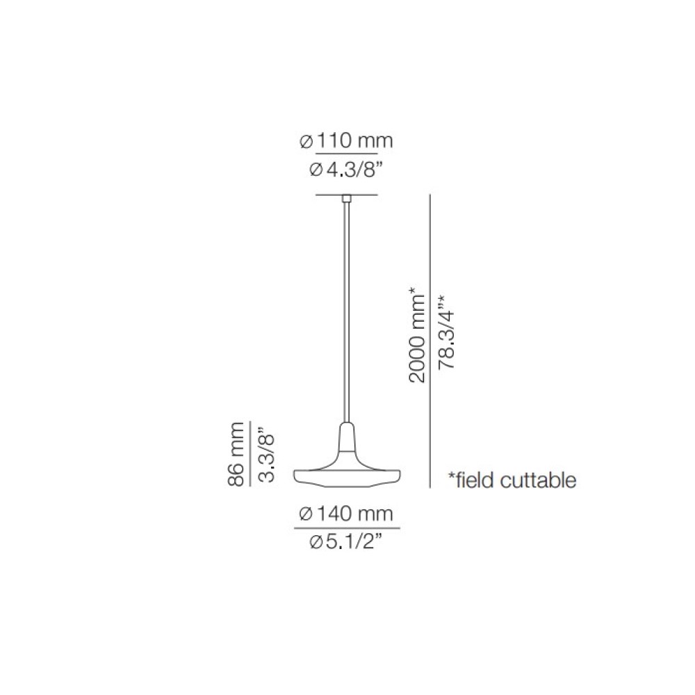 Button T-3302R Recessed Suspension Lamp